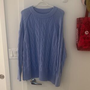 Aerie Light Blue Cable Knit Sweater